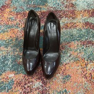 Brown patent leather 3” heels